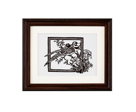 Cut Paper Wall Art SKU XQ1-SK-3628-SK-SC - Brown Frame Brown Pattern - Frame Size 13 3/4inx16 3/4in