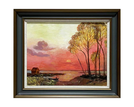 LS-11 Handmade Painting Art Dark Brown Solid Wood Frame Size 30inx26in