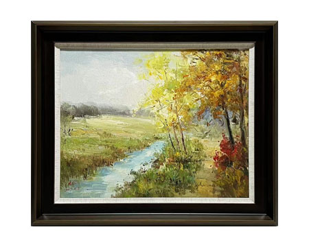 LS-16 Handmade Painting Art Dark Brown Solid Wood Frame Size 30inx26in