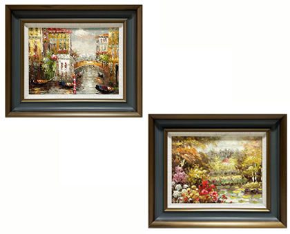 LS-17-21 Set of 2 Painting Arts Solid Wood Frame Size 22.5inx18.5in