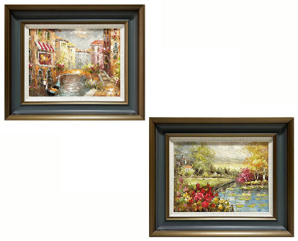 LS-23-44 Set of 2 Painting Arts Solid Wood Frame Size 22.5inx18.5in