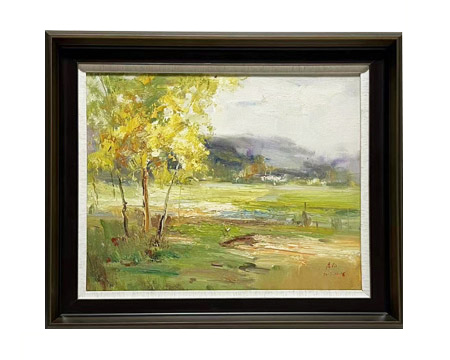 LS-36 Handmade Painting Art Dark Brown Solid Wood Frame Size 30inx26in