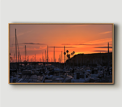 Harbor Sunset- Framed Wall Art Size 40inx24in