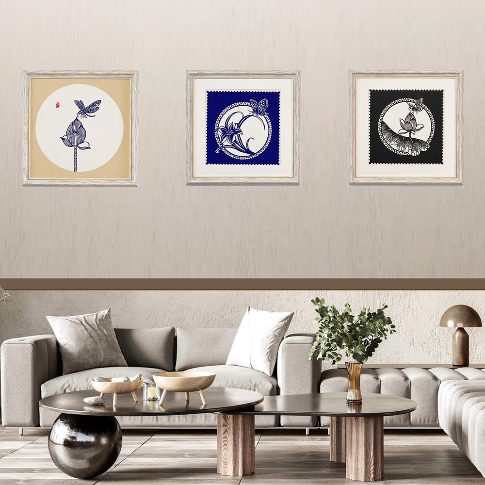 Unique Home Art Paper Cut Wall Art Set 17inx17in