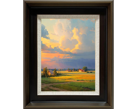 LS-60 Handmade Painting Art Dark Brown Solid Frame Size 18inx22in