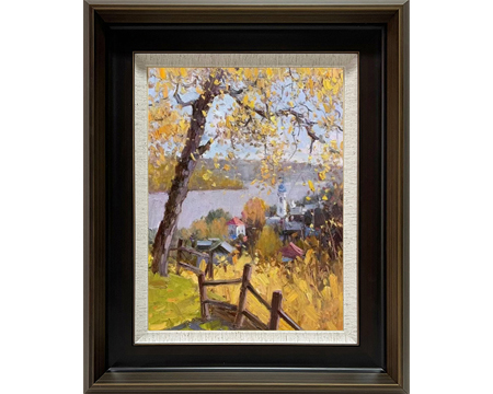 LS-61 Handmade Painting Art Dark Brown Solid Frame Size 18inx22in