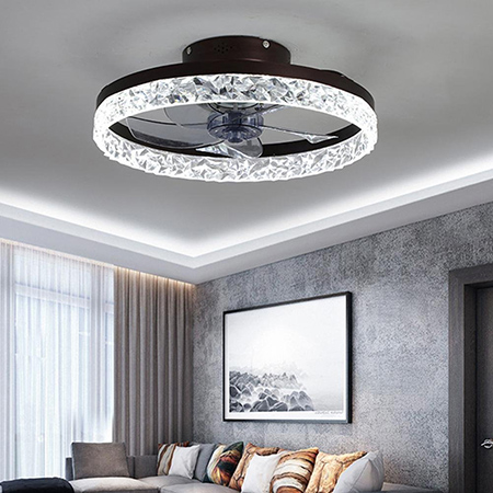 Circular Simple Bedroom Ceiling Fan with Light (110v)