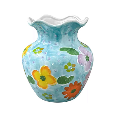 Blue Ceramic Flower Vase